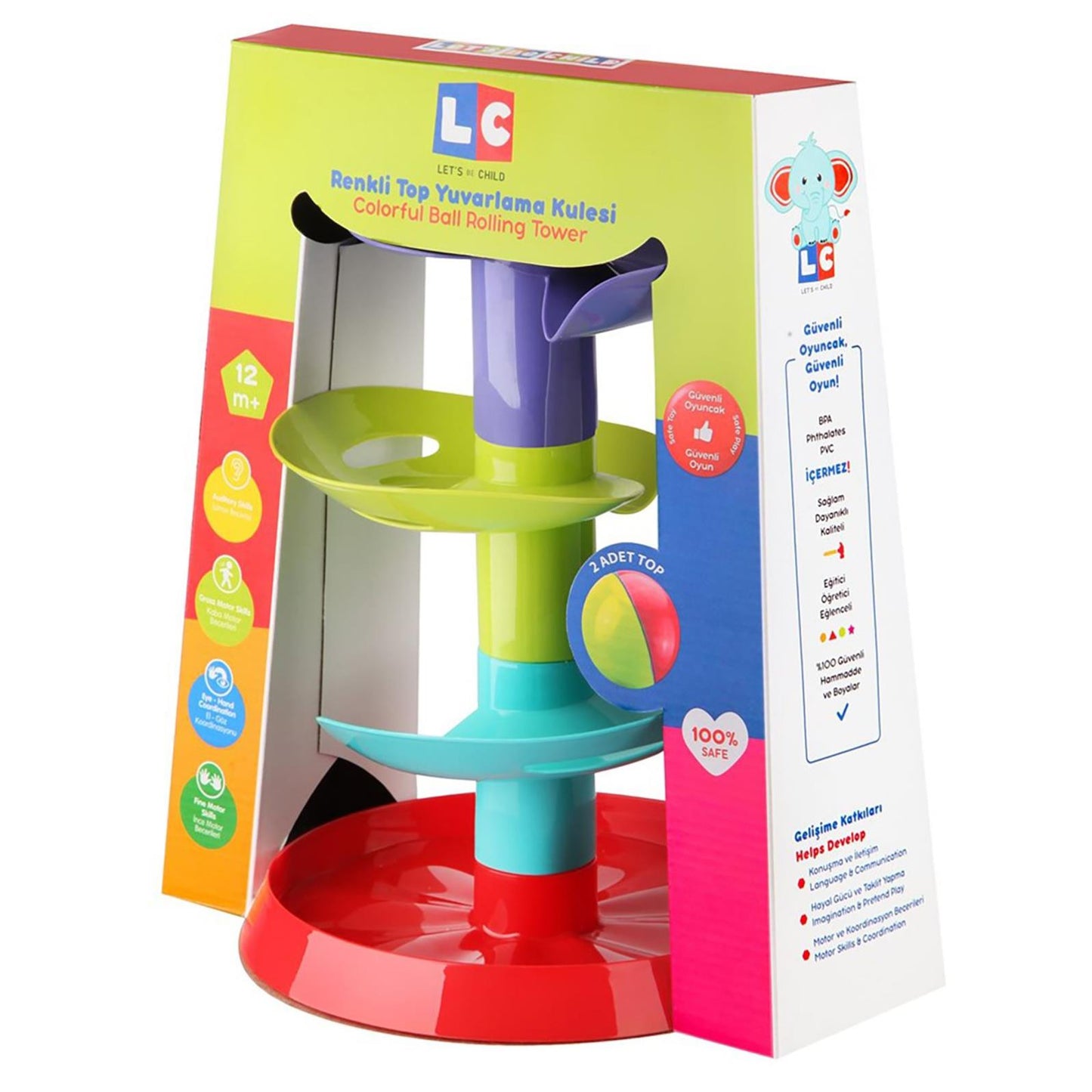 Let's Be Child Renkli Top Yuvarlama Kulesi