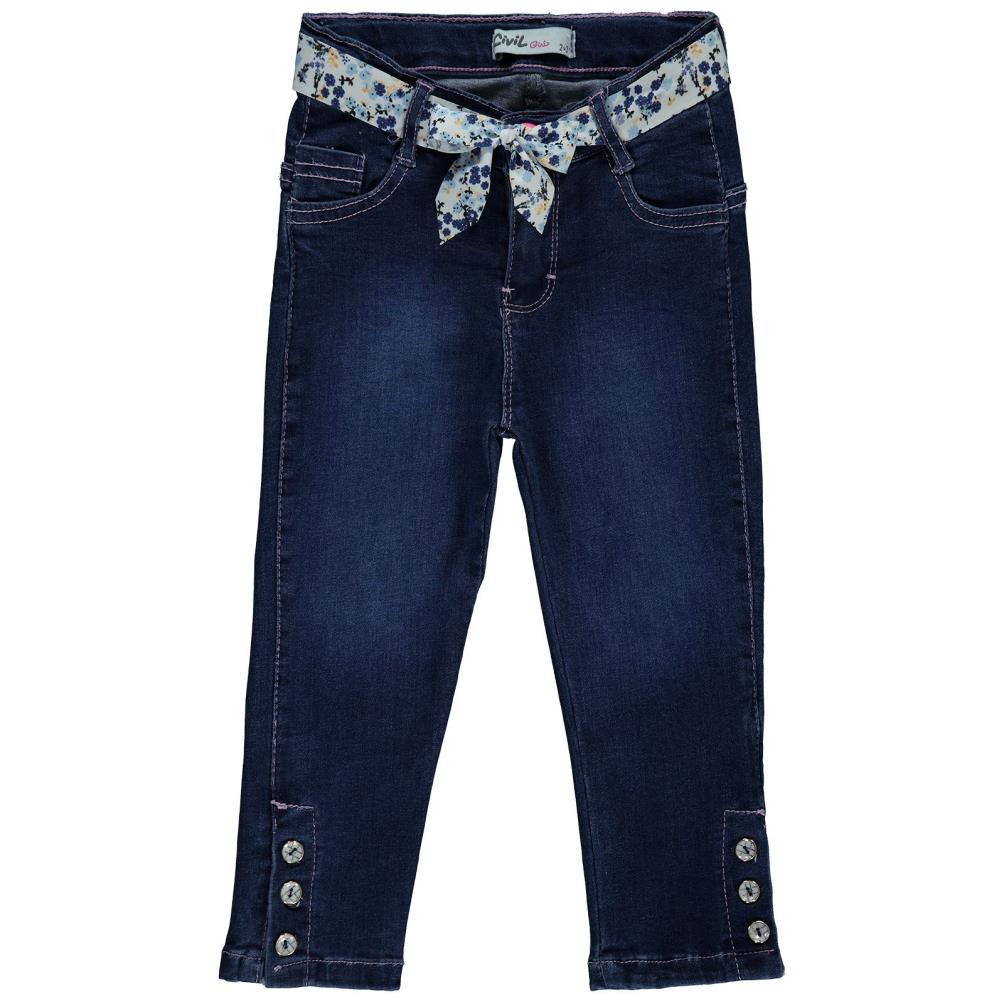 Civil Girls Paça Düğmeli 2-5 Yaş Pantolon - Lacivert