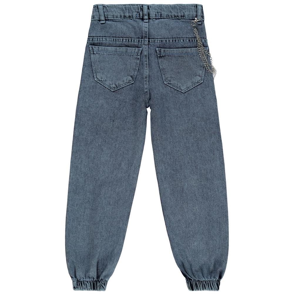 Civil Girls Torba Cepli Kapaklı 6-9 Yaş Pantolon - Mavi