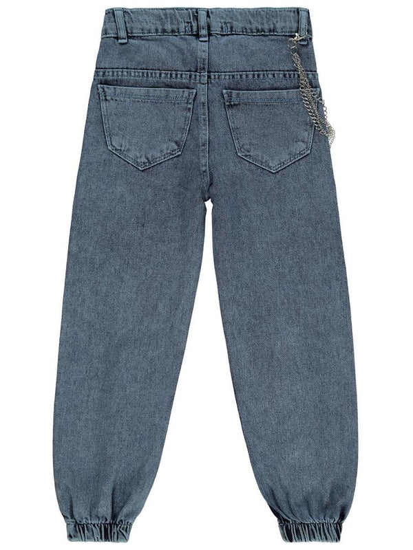 Civil Girls Torba Cepli Kapaklı 10-13 Yaş Pantolon - Mavi