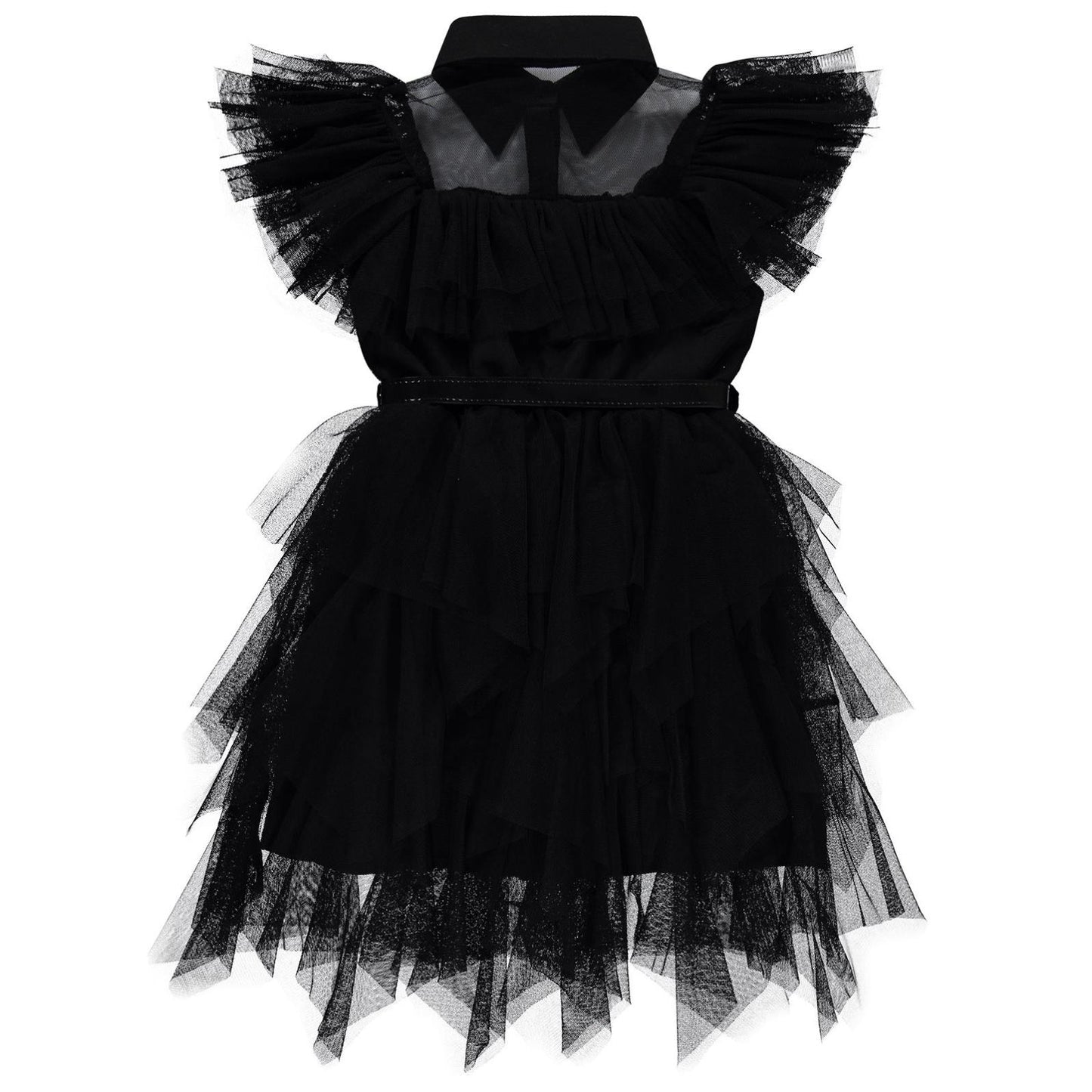 Civil Girls Beli Kemerli Tül 6-12 Yaş Elbise - Siyah