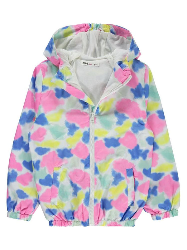Civil Girls Batik Desen 10-13 Yaş Yağmurluk - Pembe