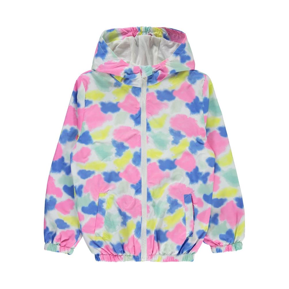 Civil Girls Batik Desen 10-13 Yaş Yağmurluk - Pembe