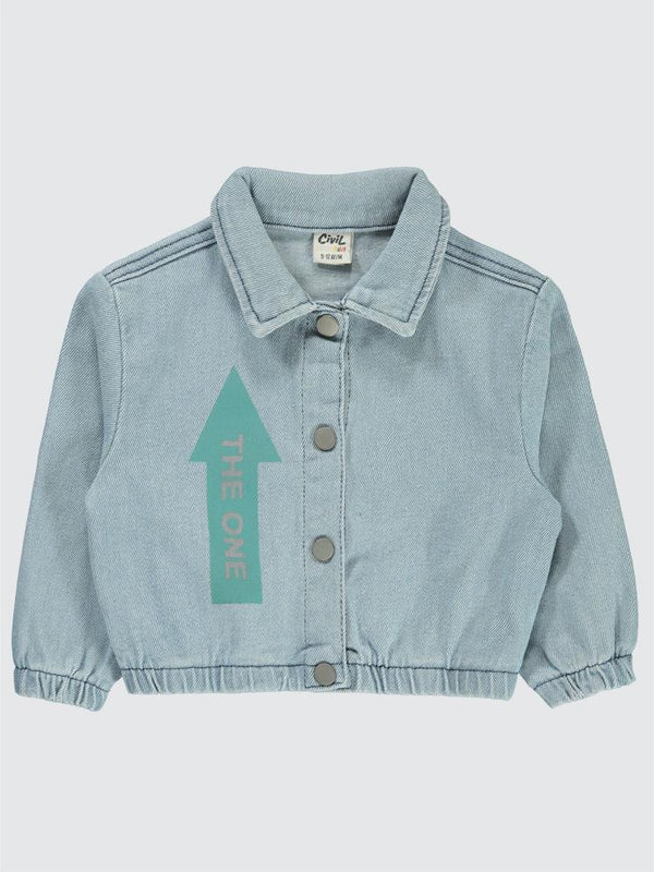 Civil Baby Ok İşareti Baskılı 9-18 Ay Ceket - Mavi