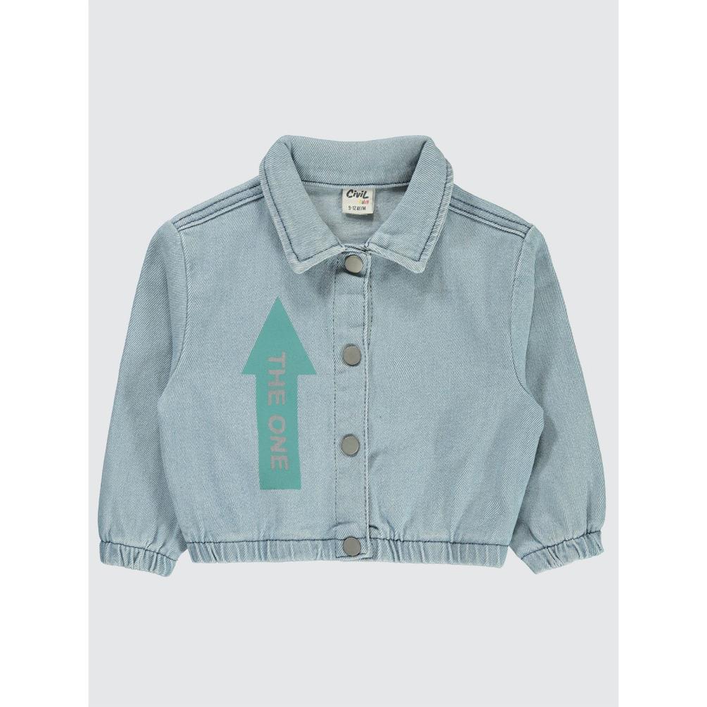 Civil Baby Ok İşareti Baskılı 9-18 Ay Ceket - Mavi