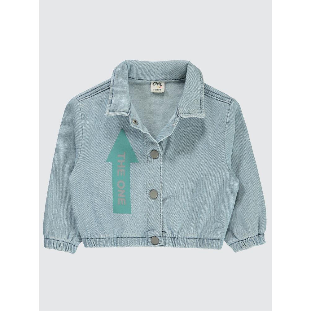 Civil Baby Ok İşareti Baskılı 9-18 Ay Ceket - Mavi