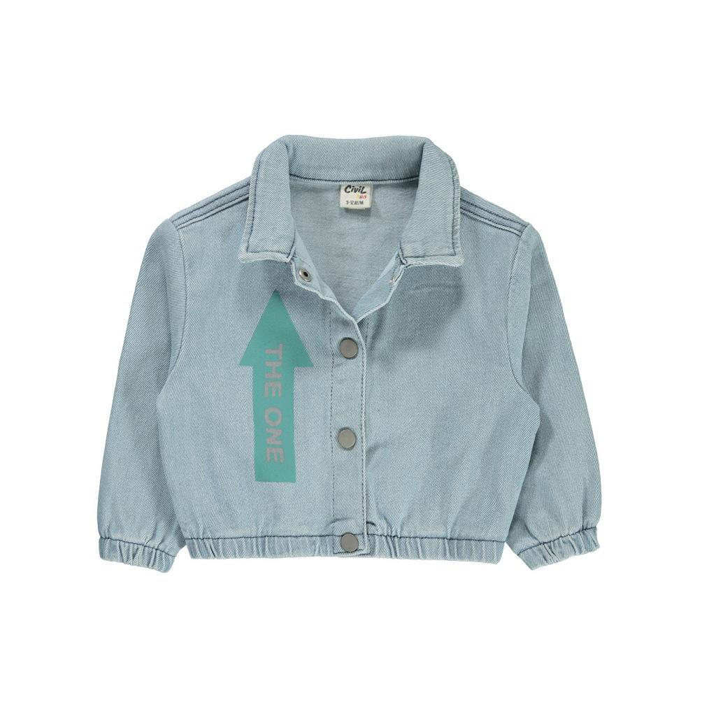Civil Baby Ok İşareti Baskılı 9-18 Ay Ceket - Mavi