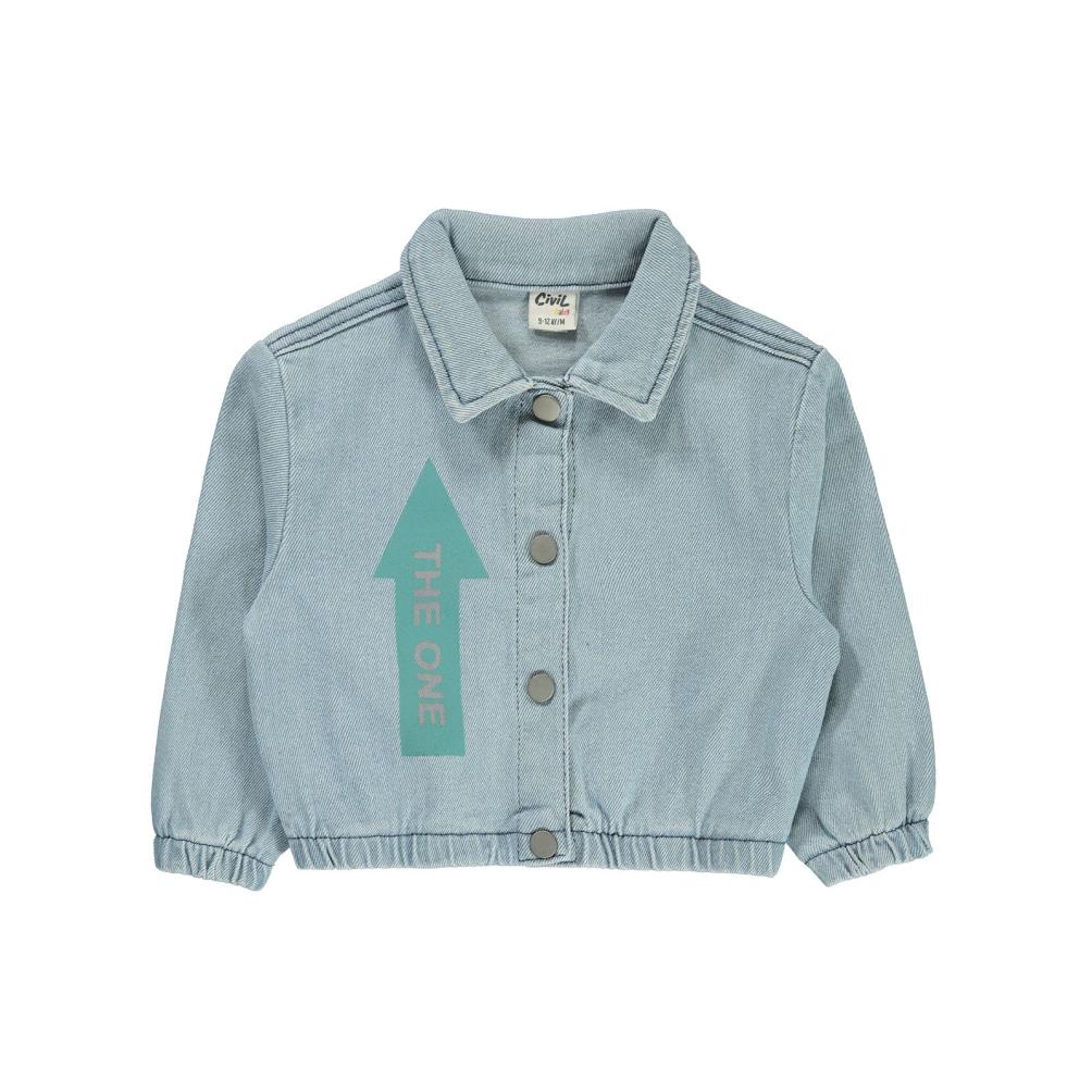 Civil Baby Ok İşareti Baskılı 9-18 Ay Ceket - Mavi