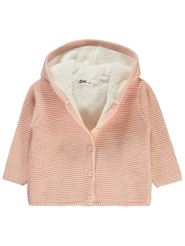 Civil Baby Örgülü Welsoftlu 6-18 Ay Hırka - Pudra