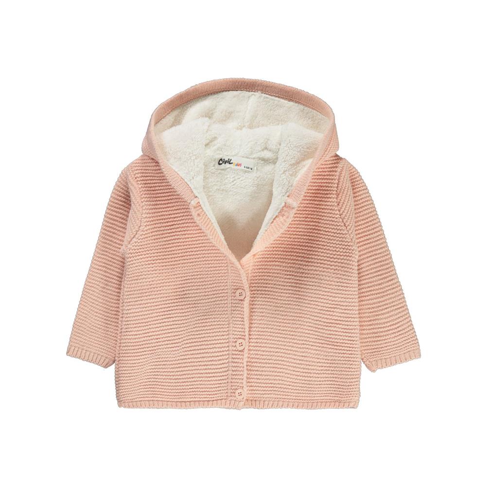 Civil Baby Örgülü Welsoftlu 6-18 Ay Hırka - Pudra