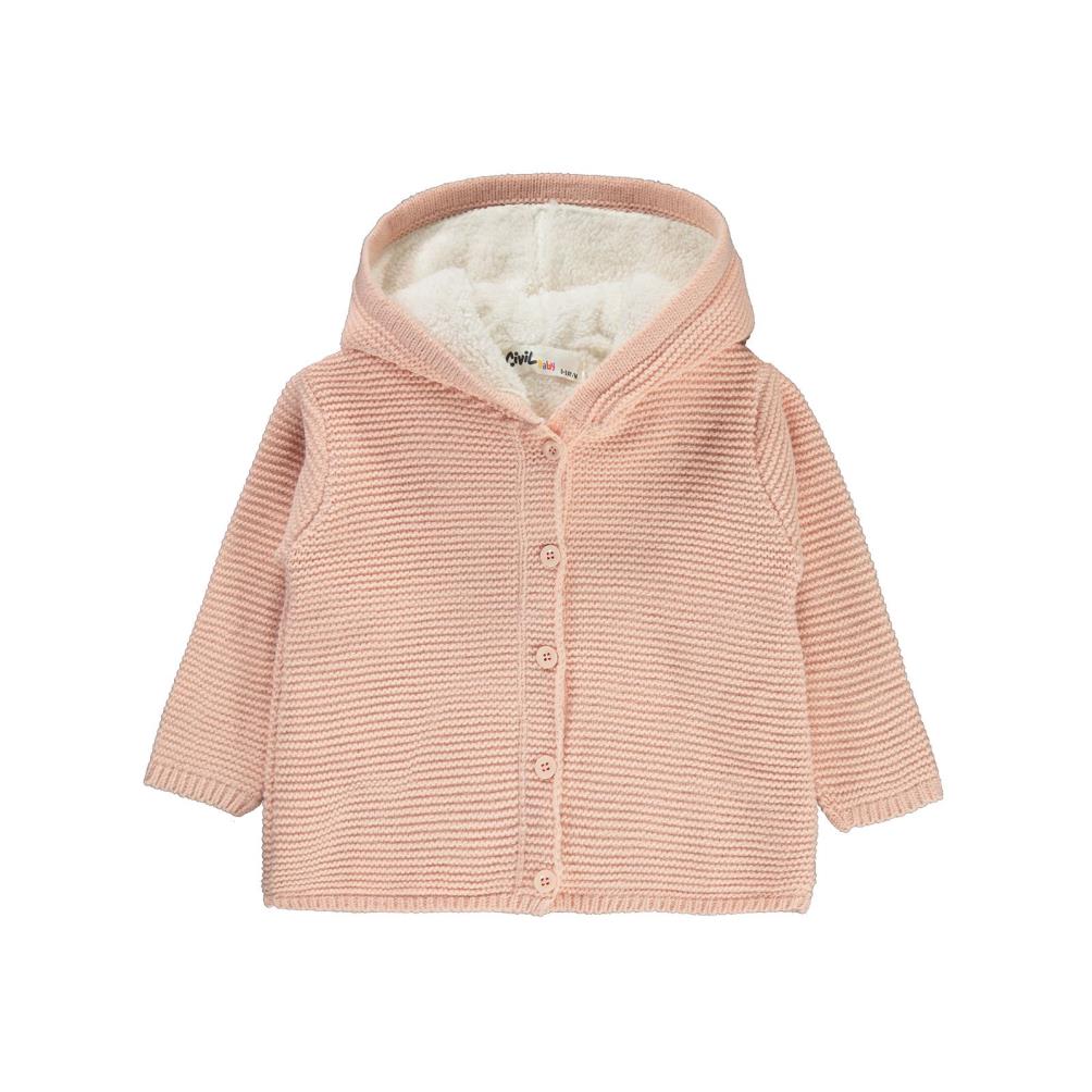 Civil Baby Örgülü Welsoftlu 6-18 Ay Hırka - Pudra