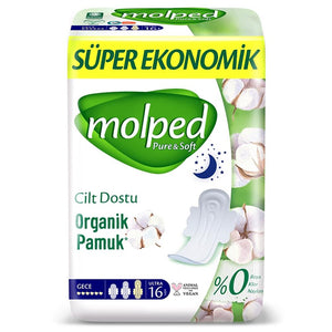 Molped Pure&Soft Gece 16'lı S.Eko Yetişkin Ped