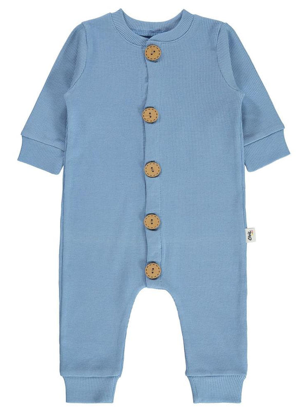 Civil Baby Düz Basic 1-6 Ay Tulum - Bebe Mavi