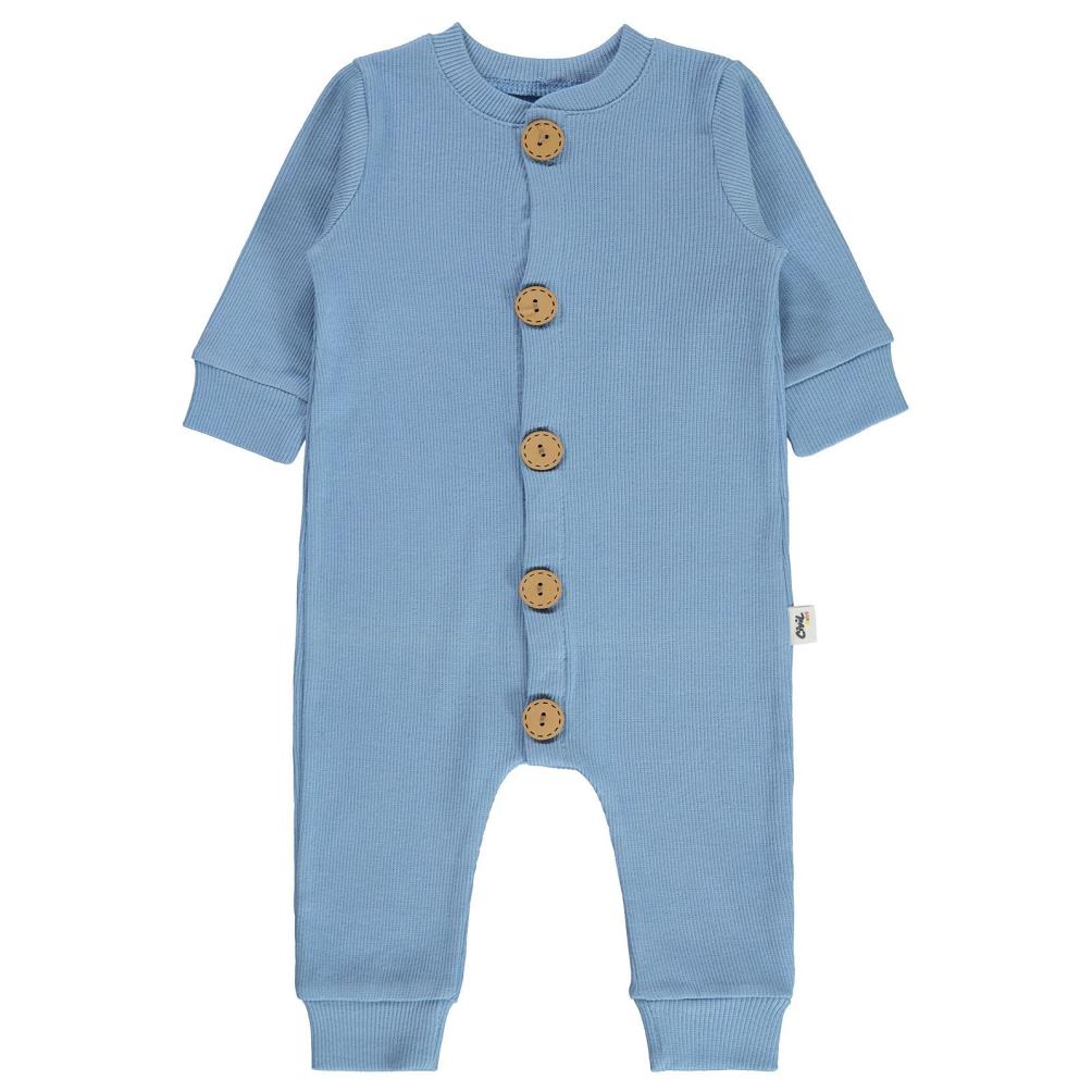 Civil Baby Düz Basic 1-6 Ay Tulum - Bebe Mavi