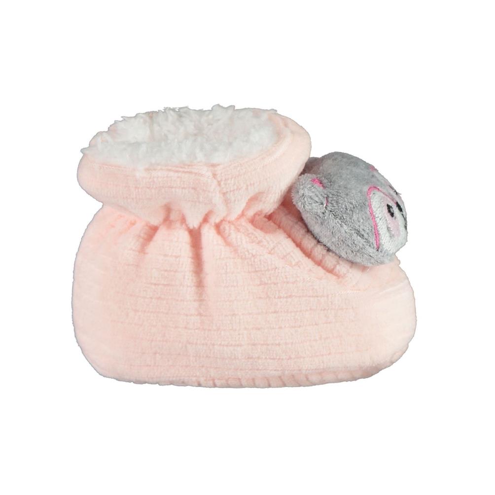 Minidamla Figürlü Kadife Patik - Pembe