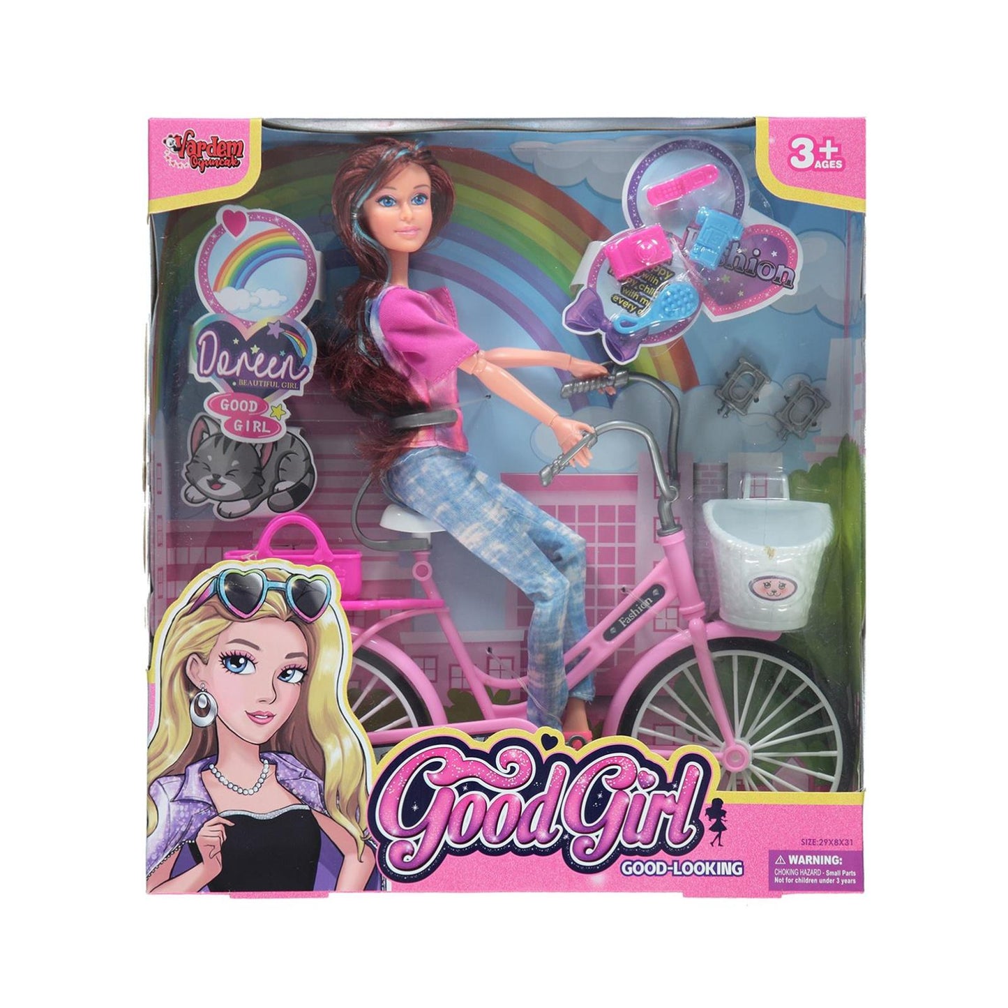 Vardem Oyuncak Bisikletli Ve Aksesuarlı Bebek Renkli