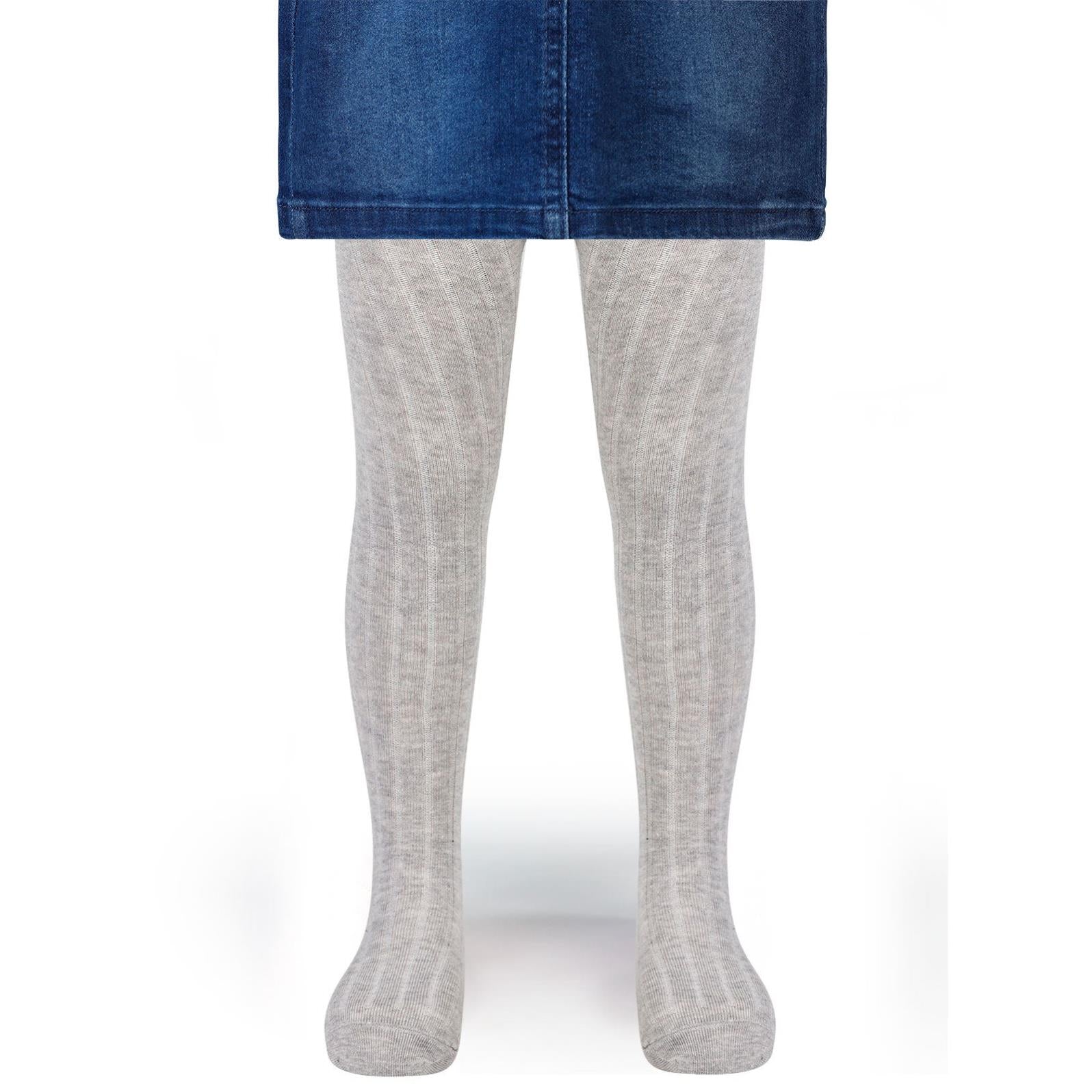 Civil Girls Derbili Düz 3-11 Yaş Külotlu Çorap - Gri