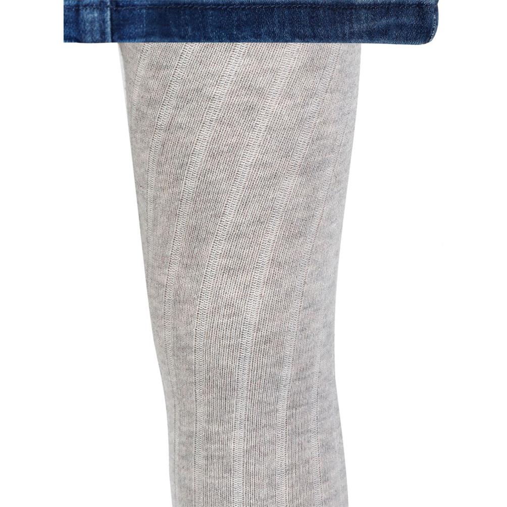 Civil Girls Derbili Düz 3-11 Yaş Külotlu Çorap - Gri