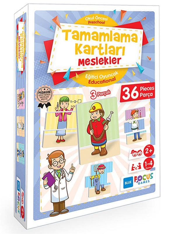 Focus Games Tamamlama Kartları Meslekler 36 Parça Renkli