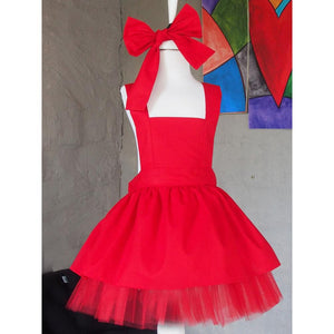 Shecco Babba Kız Çocuk Tütü Elbise Bandana Takım 6-10 Yaş - Kırmızı