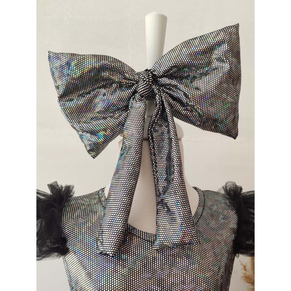 Shecco Babba Kız Çocuk Fiyonklu Tüllü Abiye ElbiseDoğum Günü Abiye ElbiseBandana 6-10 Yaş Abiye - Siyah