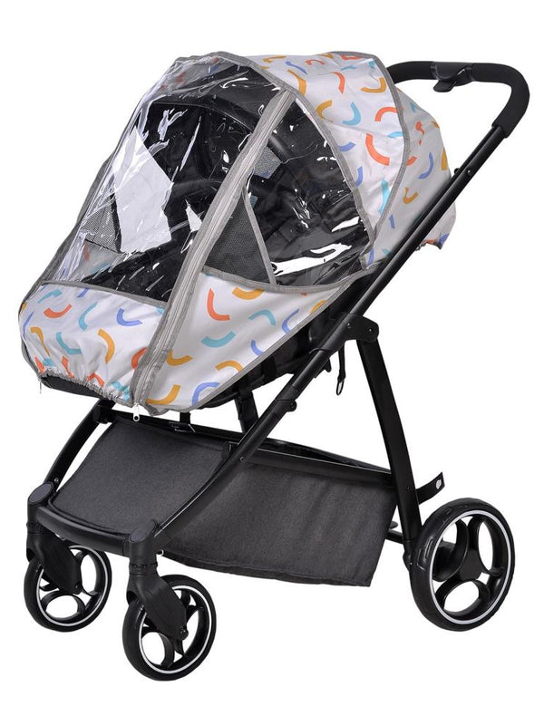 SafeMom Oxford Fermuar ve Desenli Bebek Arabası Yağmurluğu