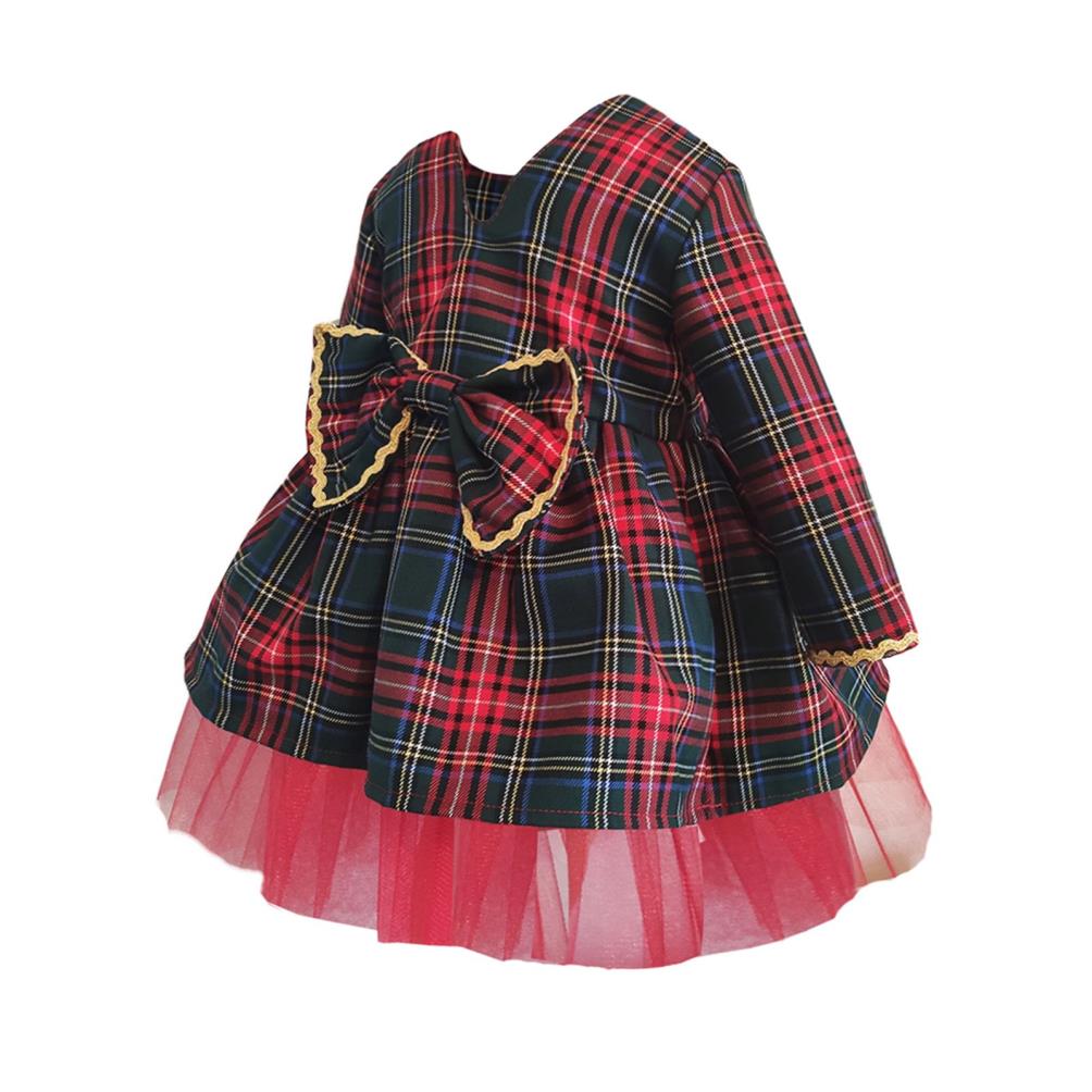 Shecco Babba Kız Çocuk Uzun Kollu Tütü Elbise Taç Takım 6-10 Yaş - Kırmızı