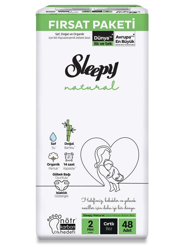 Sleepy Natural Fırsat Paketi Bebek Bezi 2 Mini Numara 48 Adet