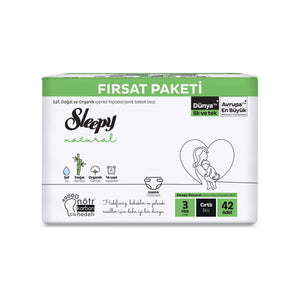 Sleepy Natural Fırsat Paketi Bebek Bezi 3 Midi Numara 42 Adet