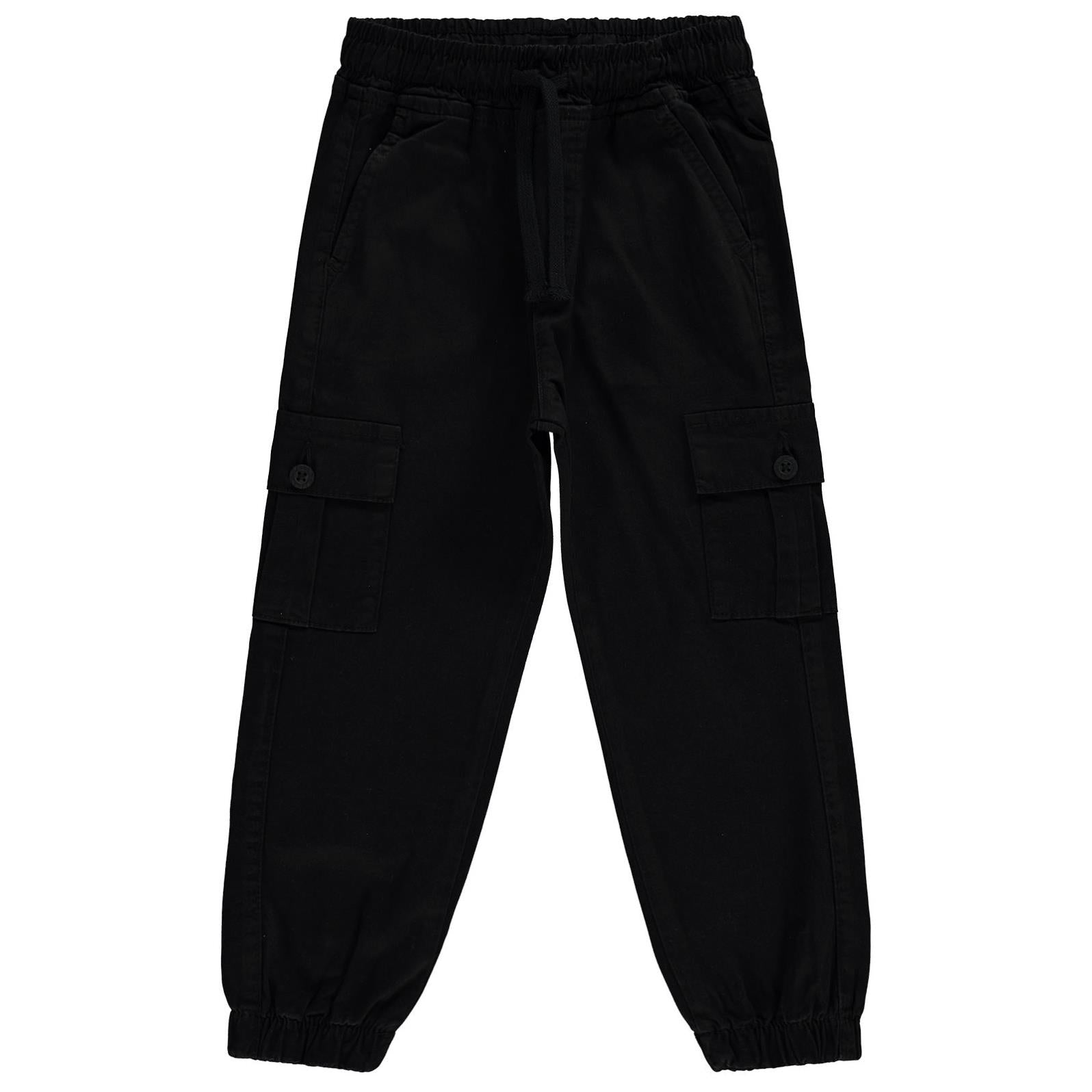 Civil Boys Bel Paça Lastikli Kargo Cepli 6-9 Yaş Pantolon - Siyah