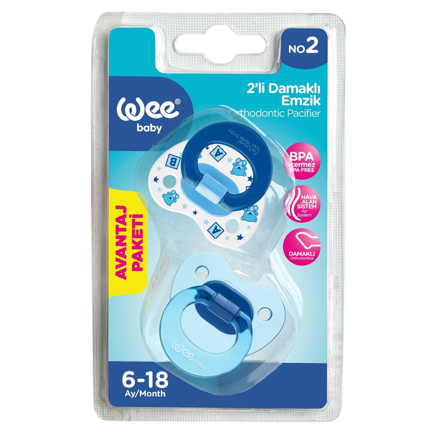Wee Baby 2’li Damaklı Emzik No:2 - Standart