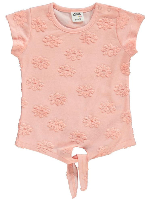 Civil Baby Papatya Kabartmalı Şortlu 6-18 Ay Takım - Pudra