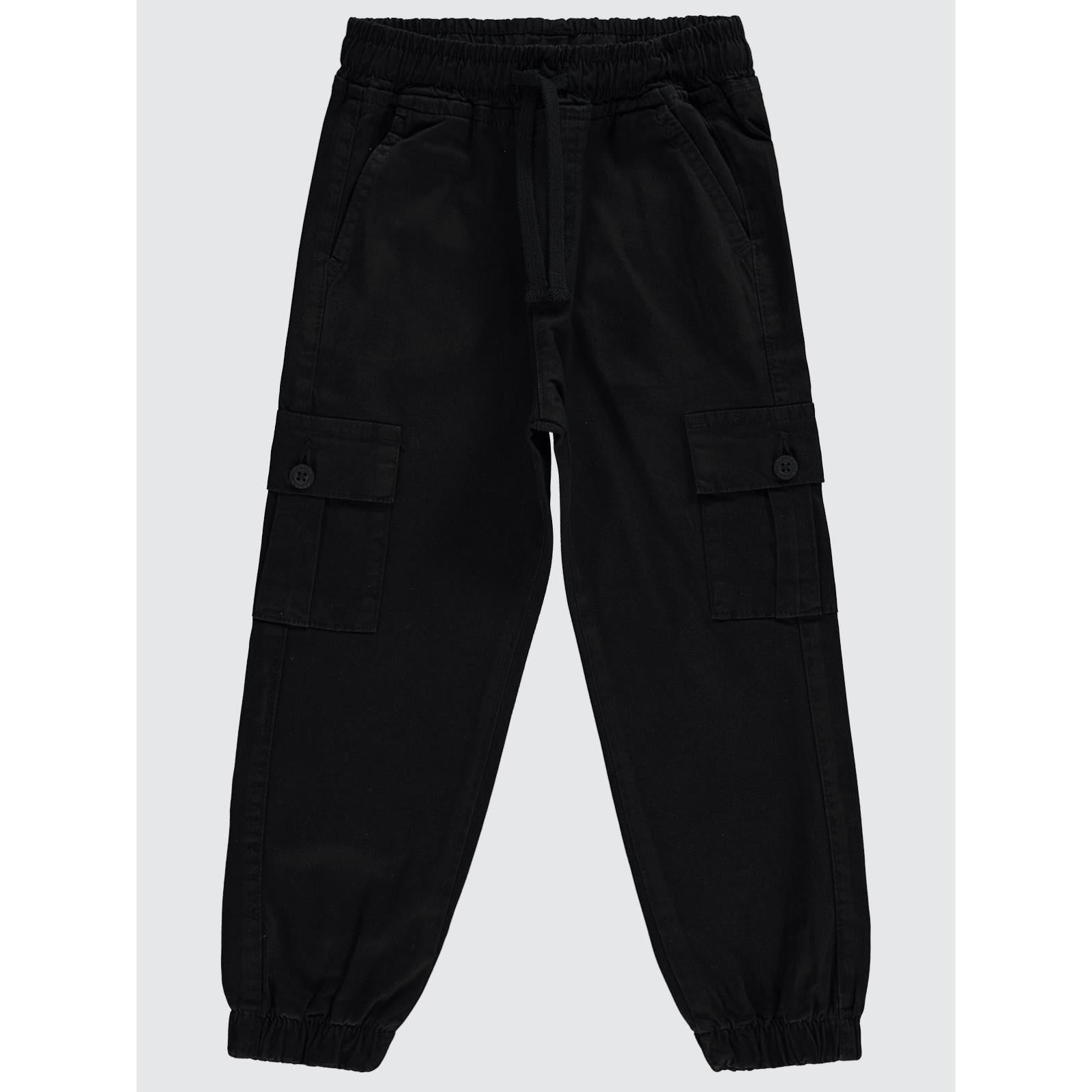 Civil Boys Bel Paça Lastikli Kargo Cepli 6-9 Yaş Pantolon - Siyah