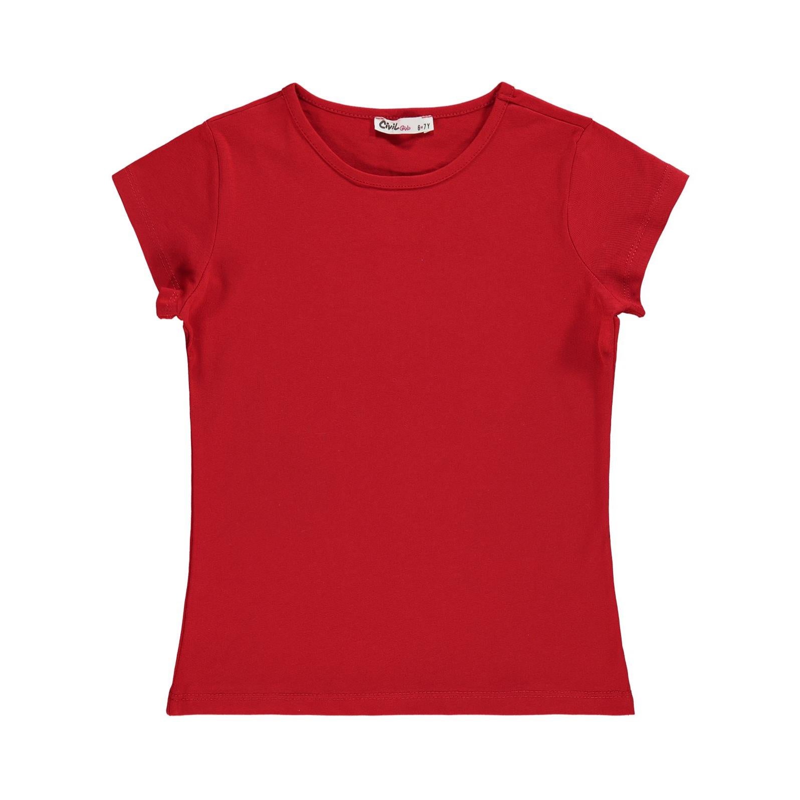 Civil Girls Basic 6-9 Yaş Tişört - Kırmızı