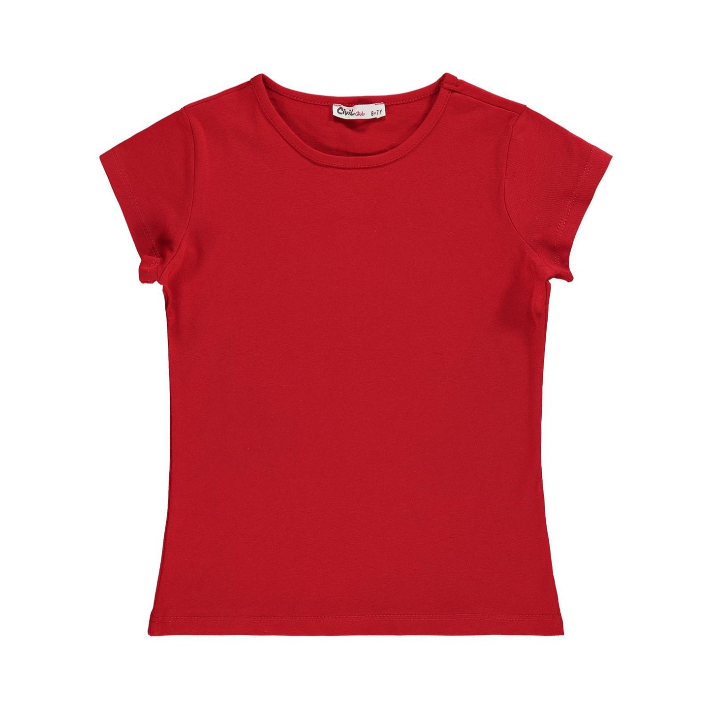 Civil Girls Basic 6-9 Yaş Tişört - Kırmızı