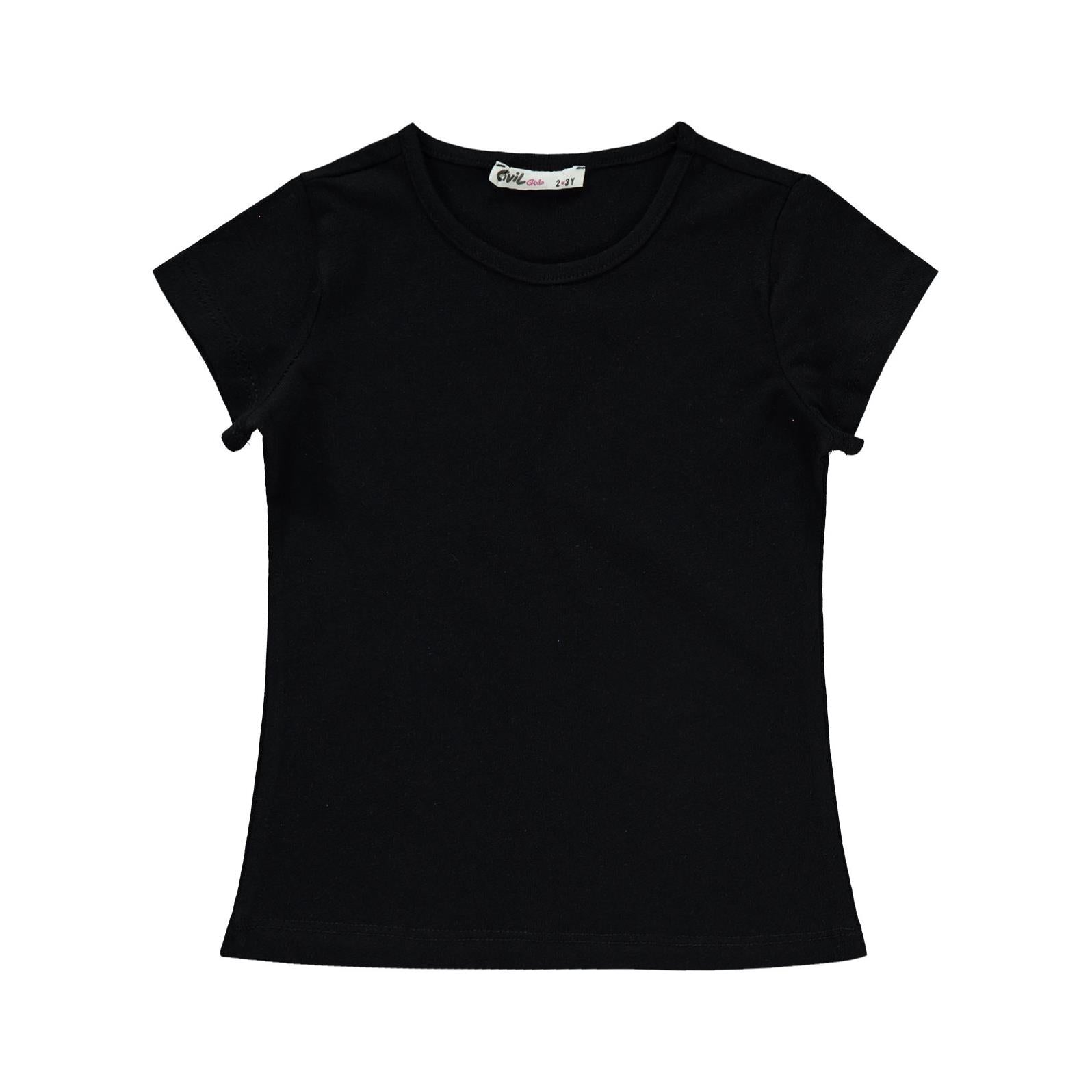 Civil Girls Basic 2-5 Yaş Tişört - Siyah