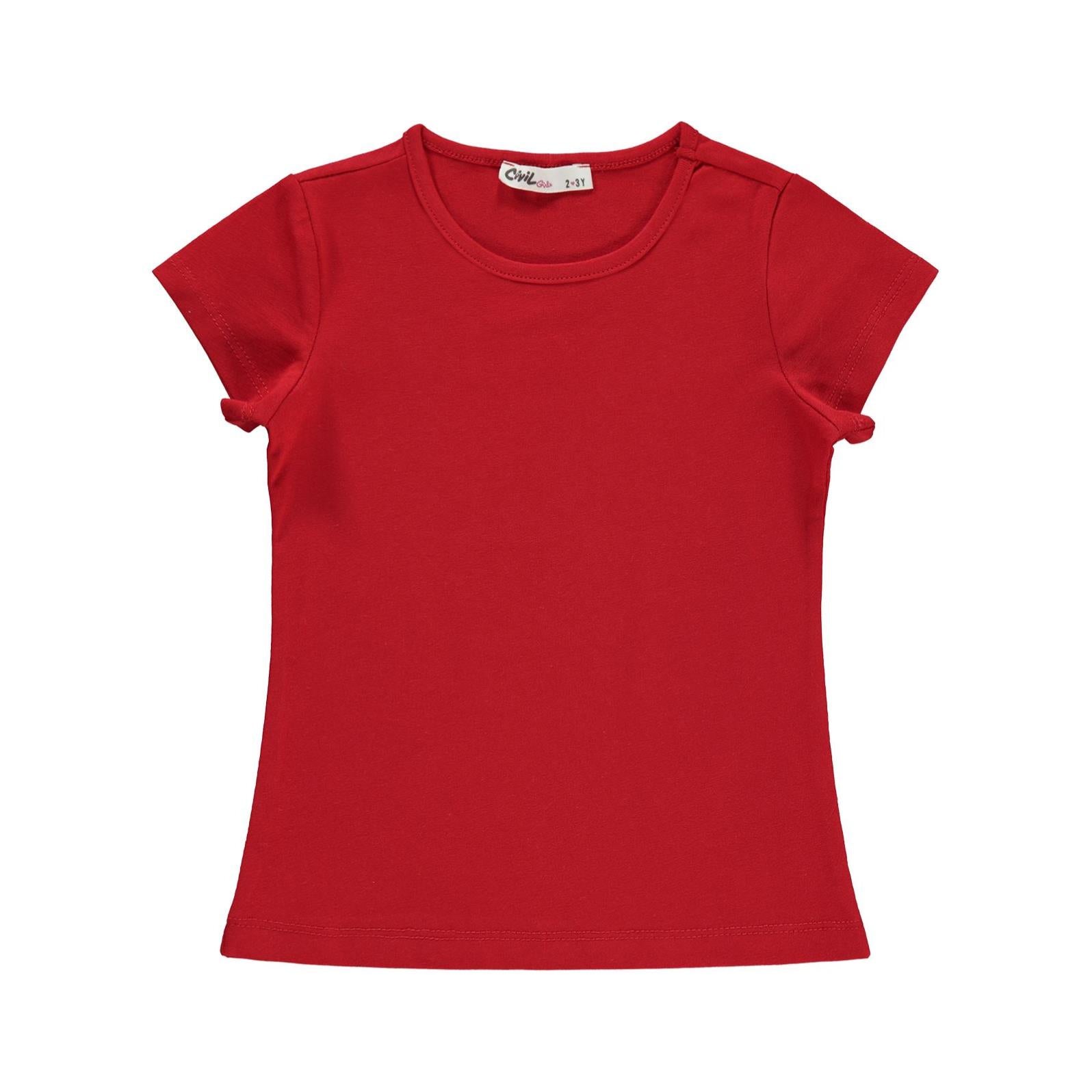 Civil Girls Basic 2-5 Yaş Tişört - Kırmızı