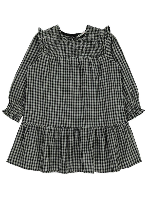 Civil Girls Ekose Desenli 10-13 Yaş Elbise - Gri