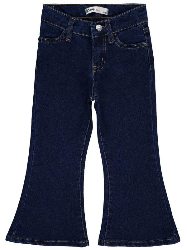 Civil Girls İspanyol Paça 2-5 Yaş Pantolon - Mavi