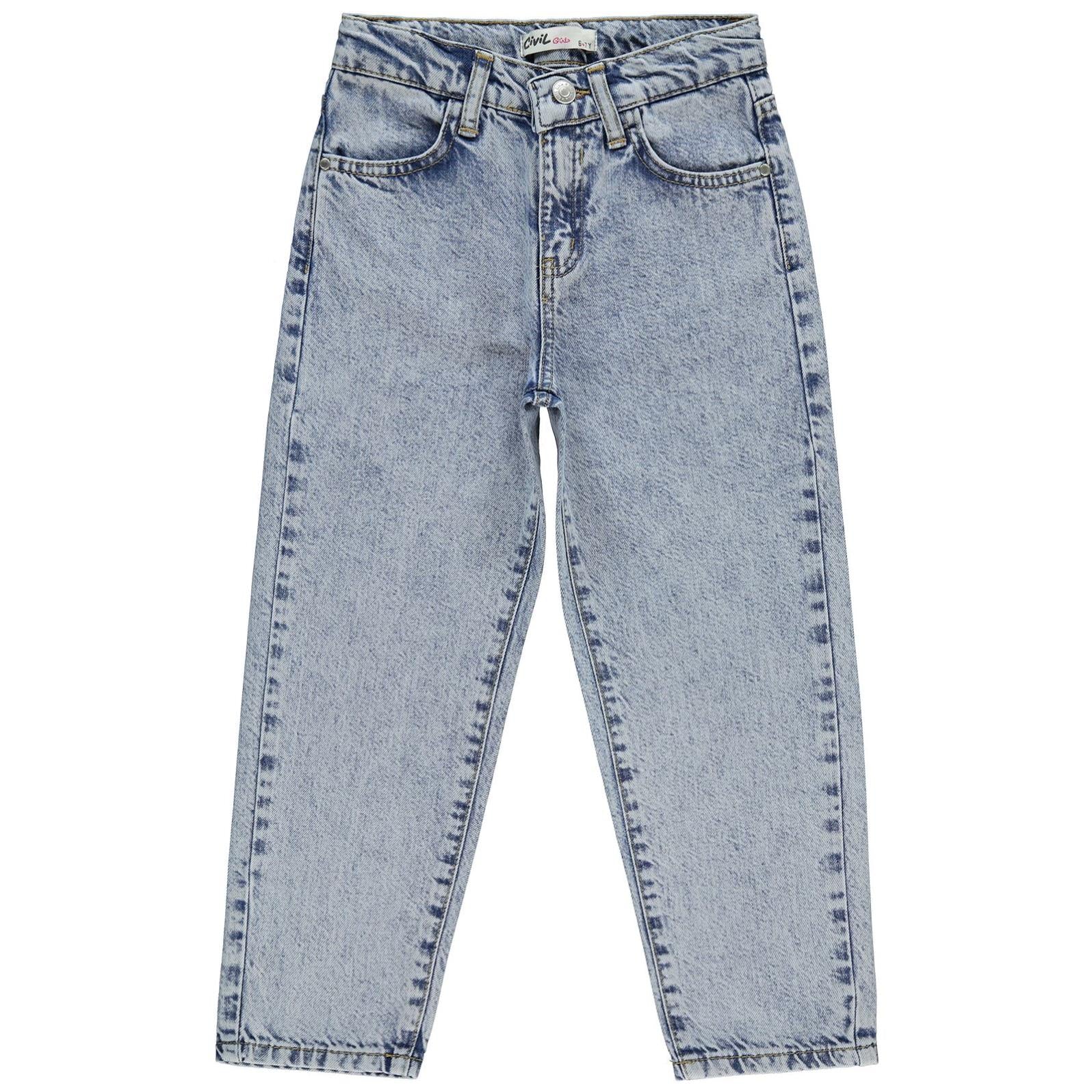 Civil Girls Mom Jean 10-13 Yaş Pantolon - Mavi