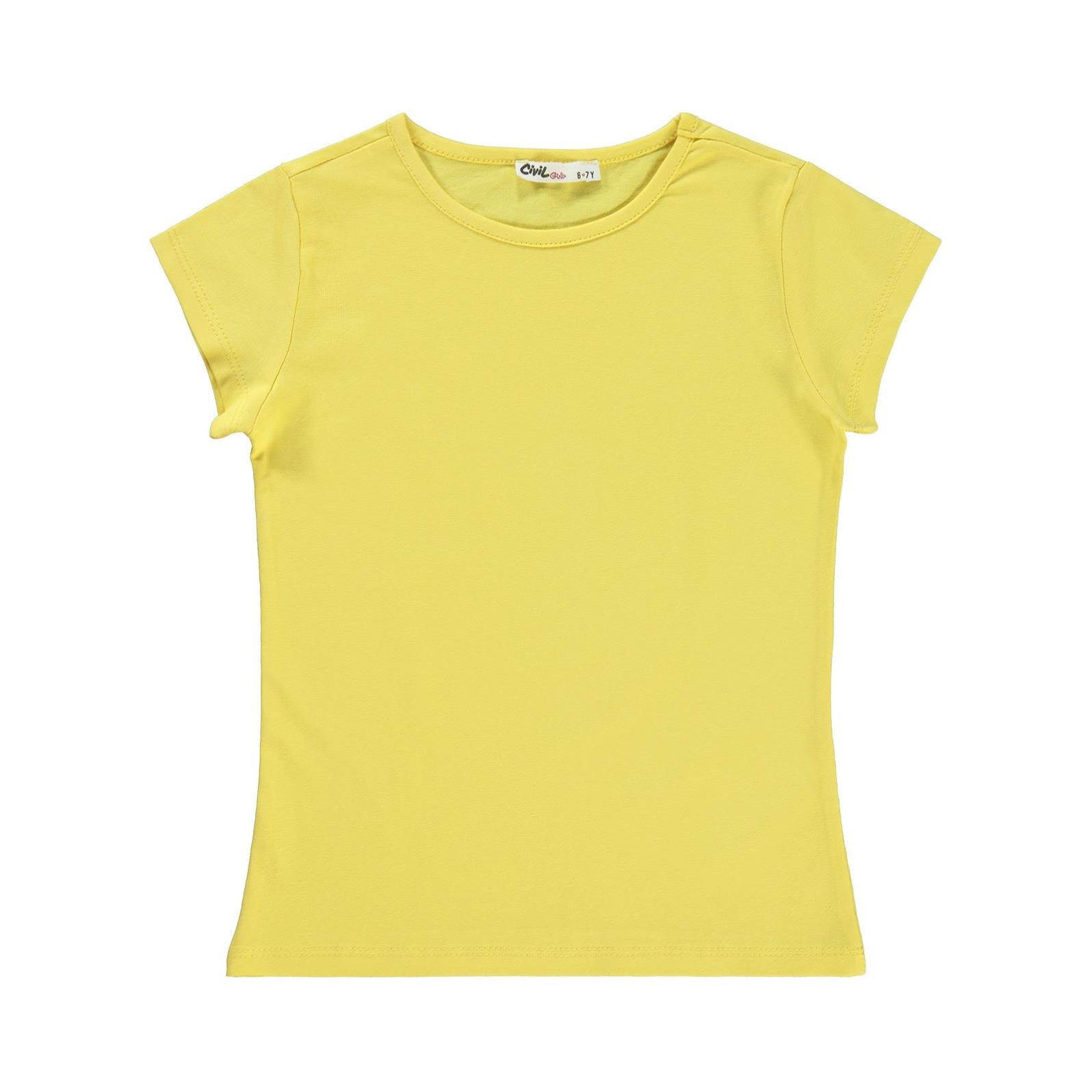 Civil Girls Basic 6-9 Yaş Tişört - Sarı
