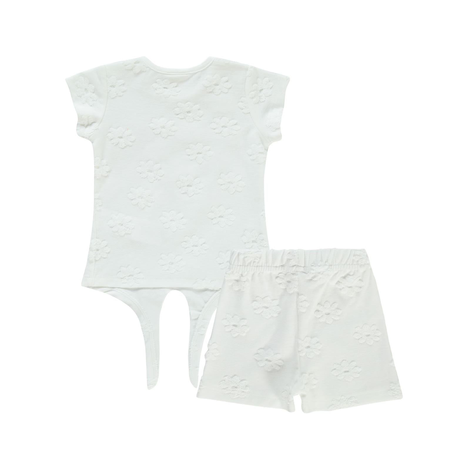 Civil Baby Papatya Kabartmalı Şortlu 6-18 Ay Takım - Ekru