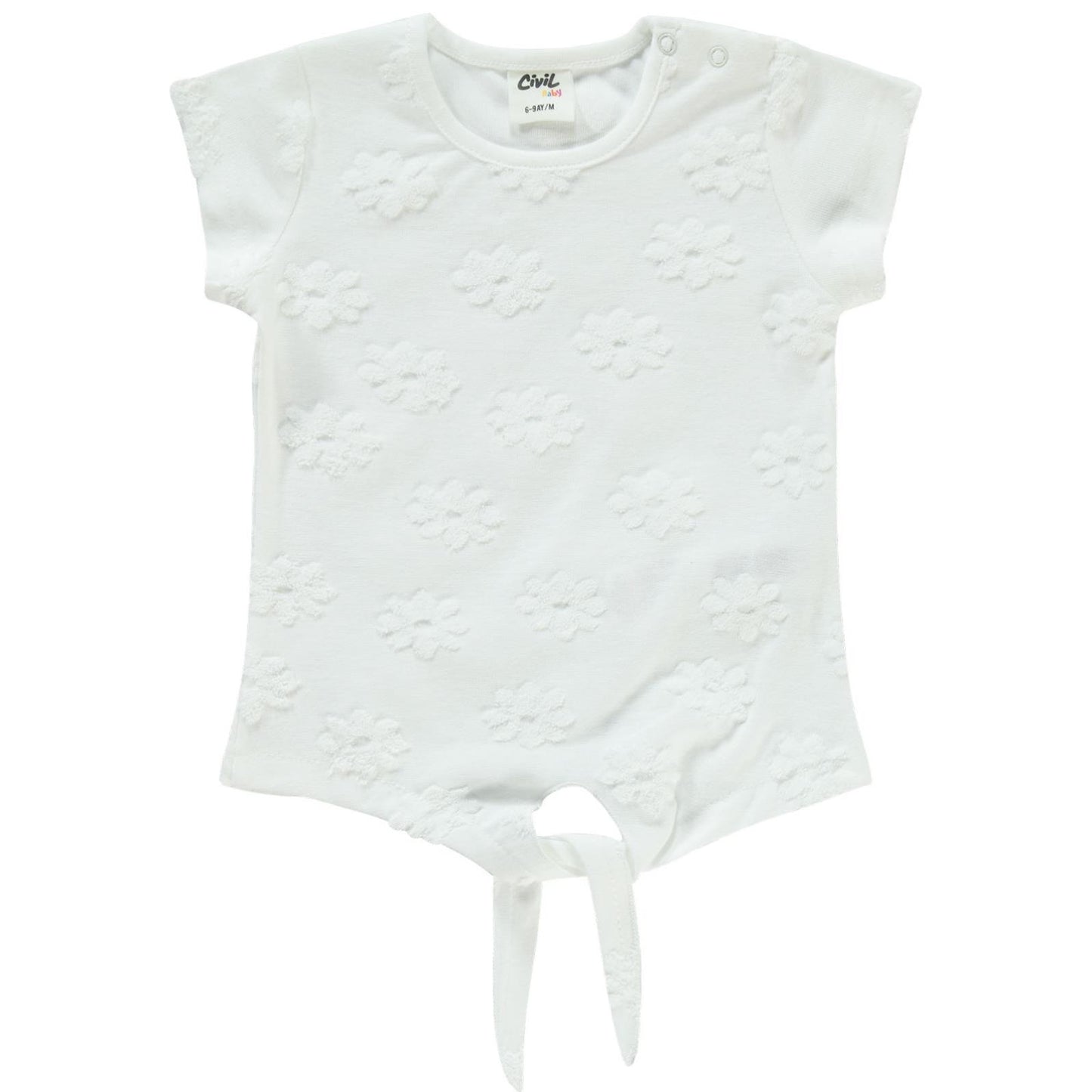 Civil Baby Papatya Kabartmalı Şortlu 6-18 Ay Takım - Ekru