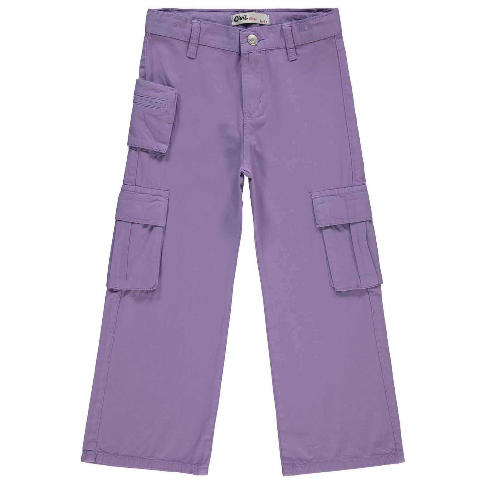 Civil Girls Üç Cepli Kargo 6-9 Yaş Pantolon - Lila