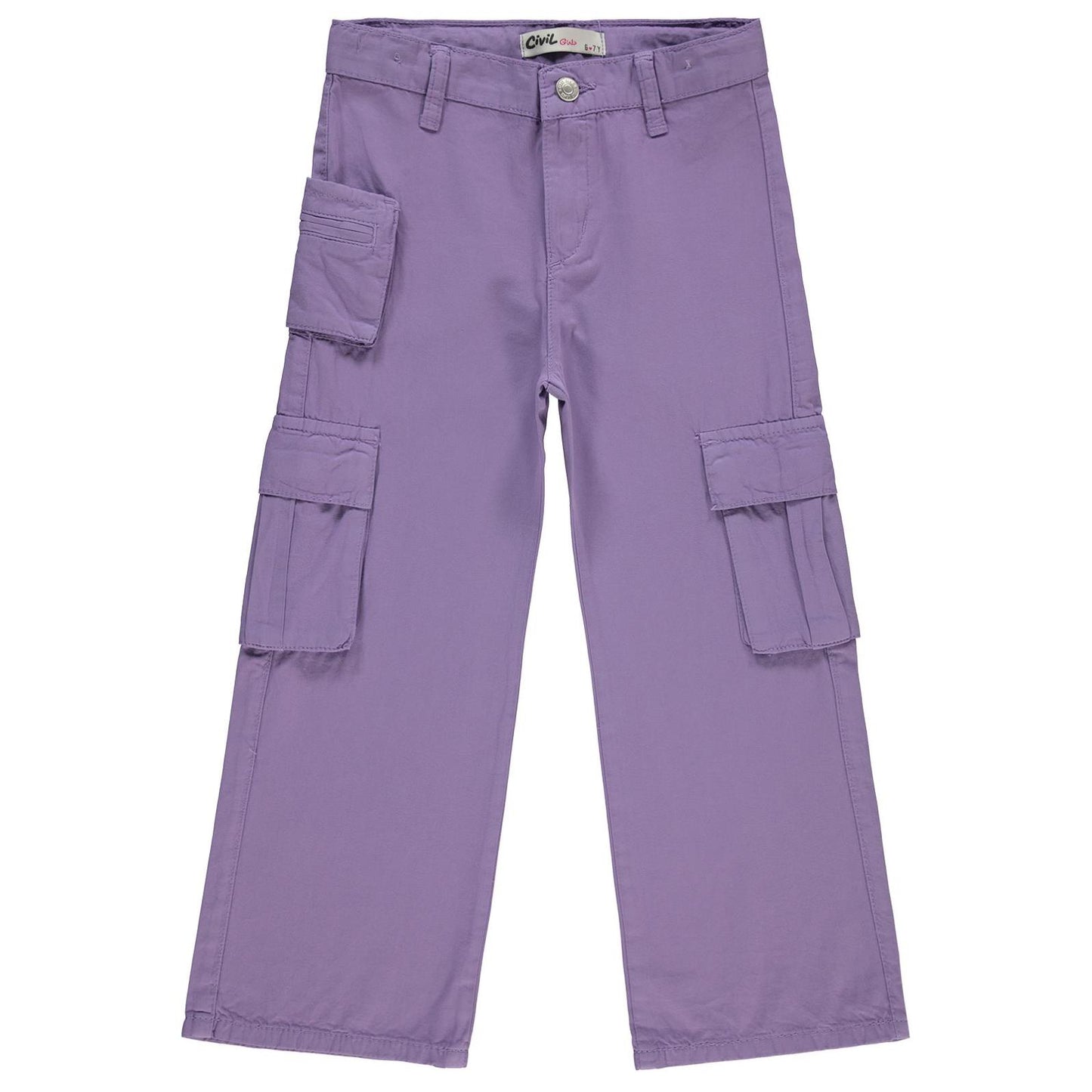 Civil Girls Üç Cepli Kargo 6-9 Yaş Pantolon - Lila