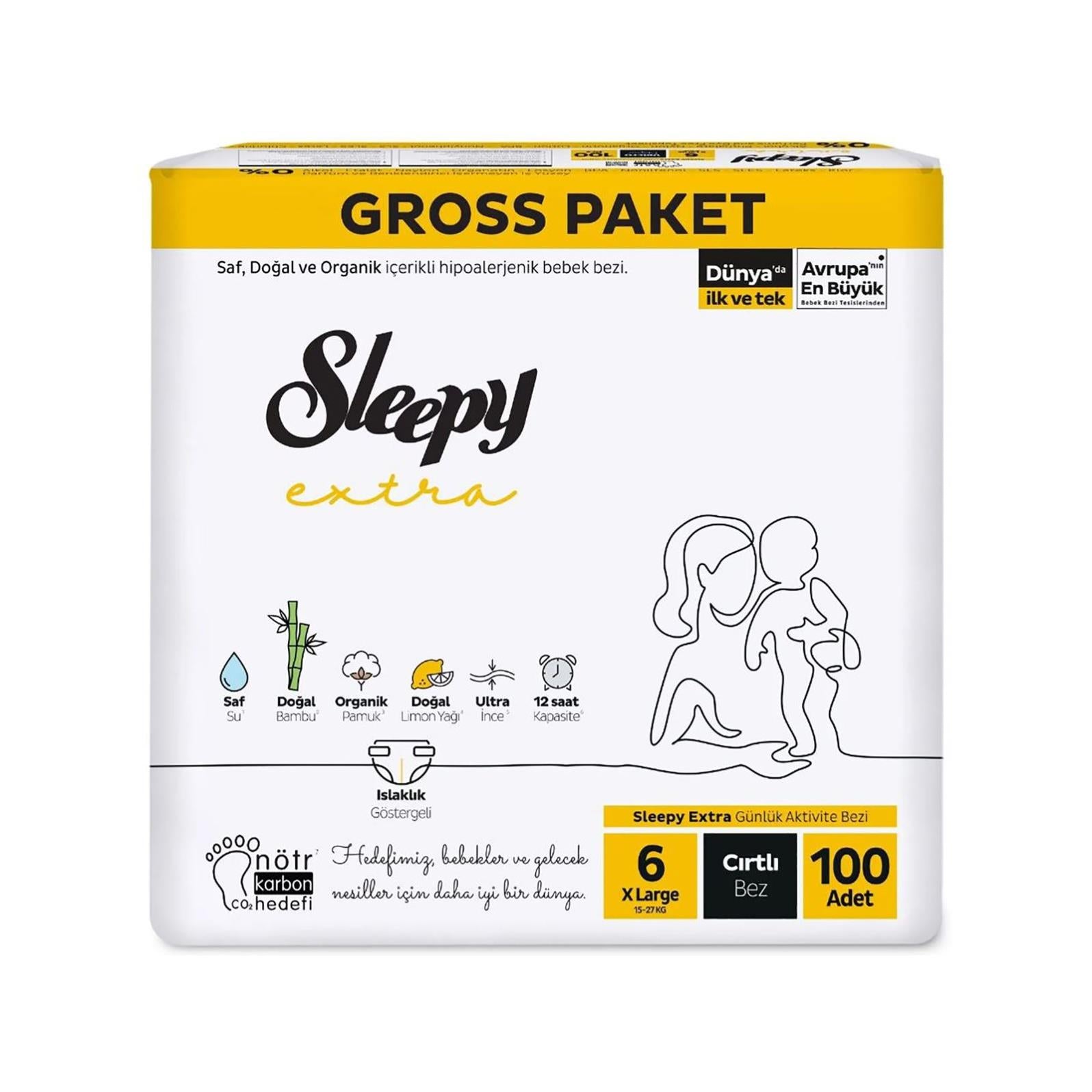 Sleepy Extra Gross Bebek Bezi XL 6 Numara 100 Adet