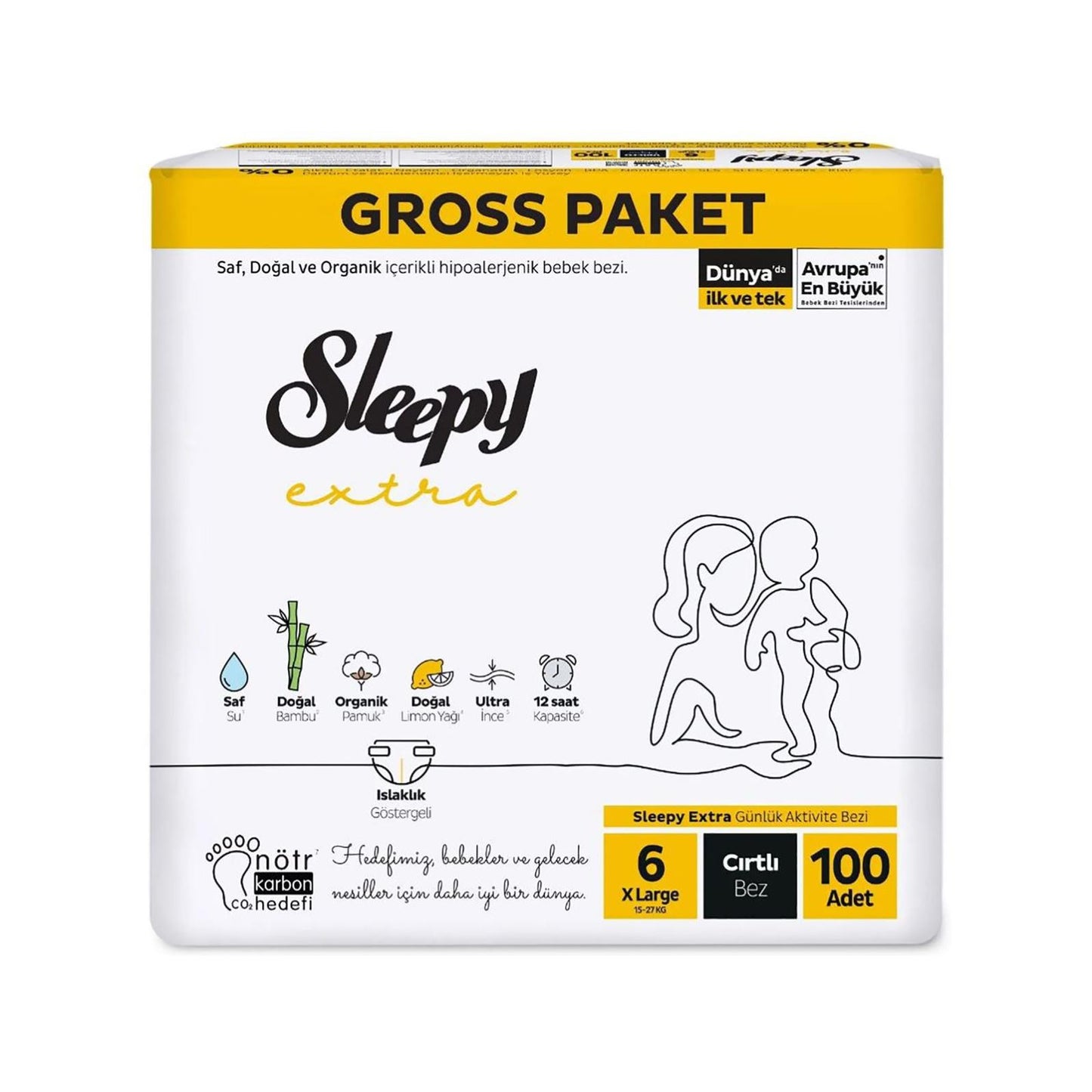 Sleepy Extra Gross Bebek Bezi XL 6 Numara 100 Adet