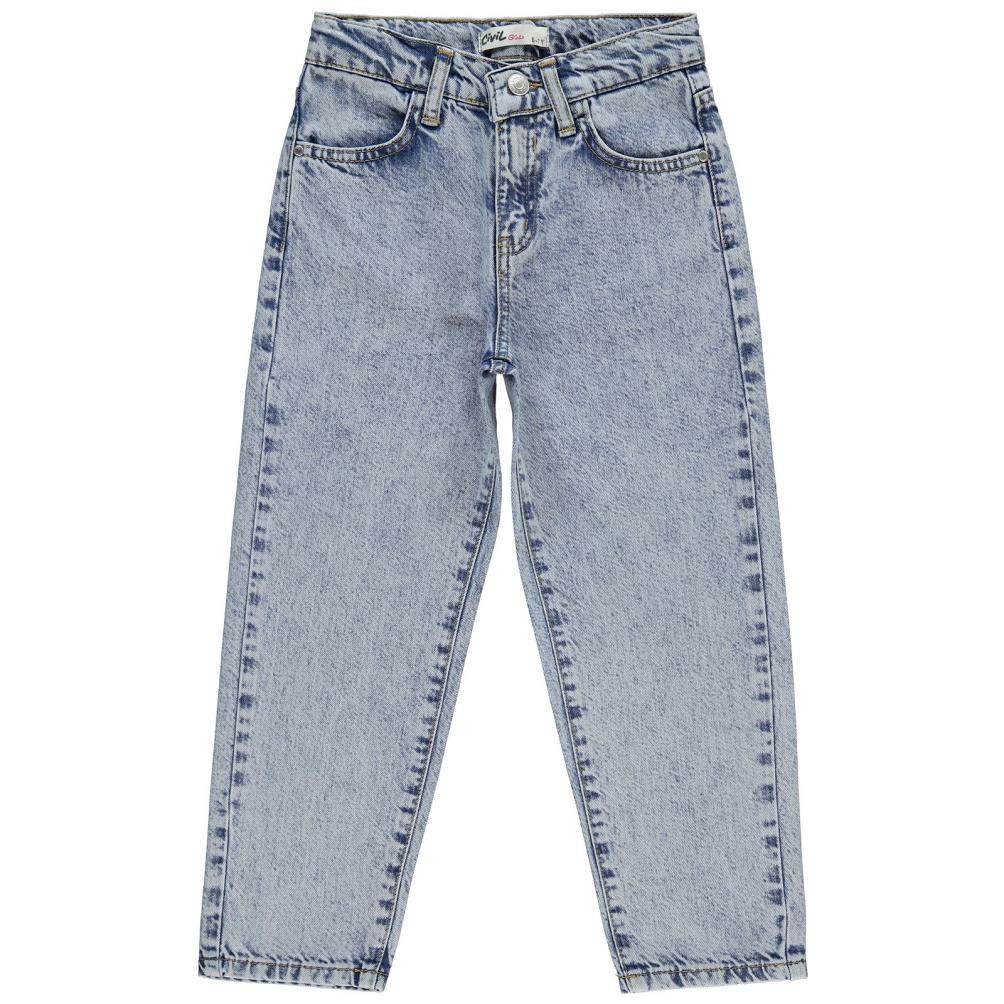 Civil Girls Mom Jean 10-13 Yaş Pantolon - Mavi