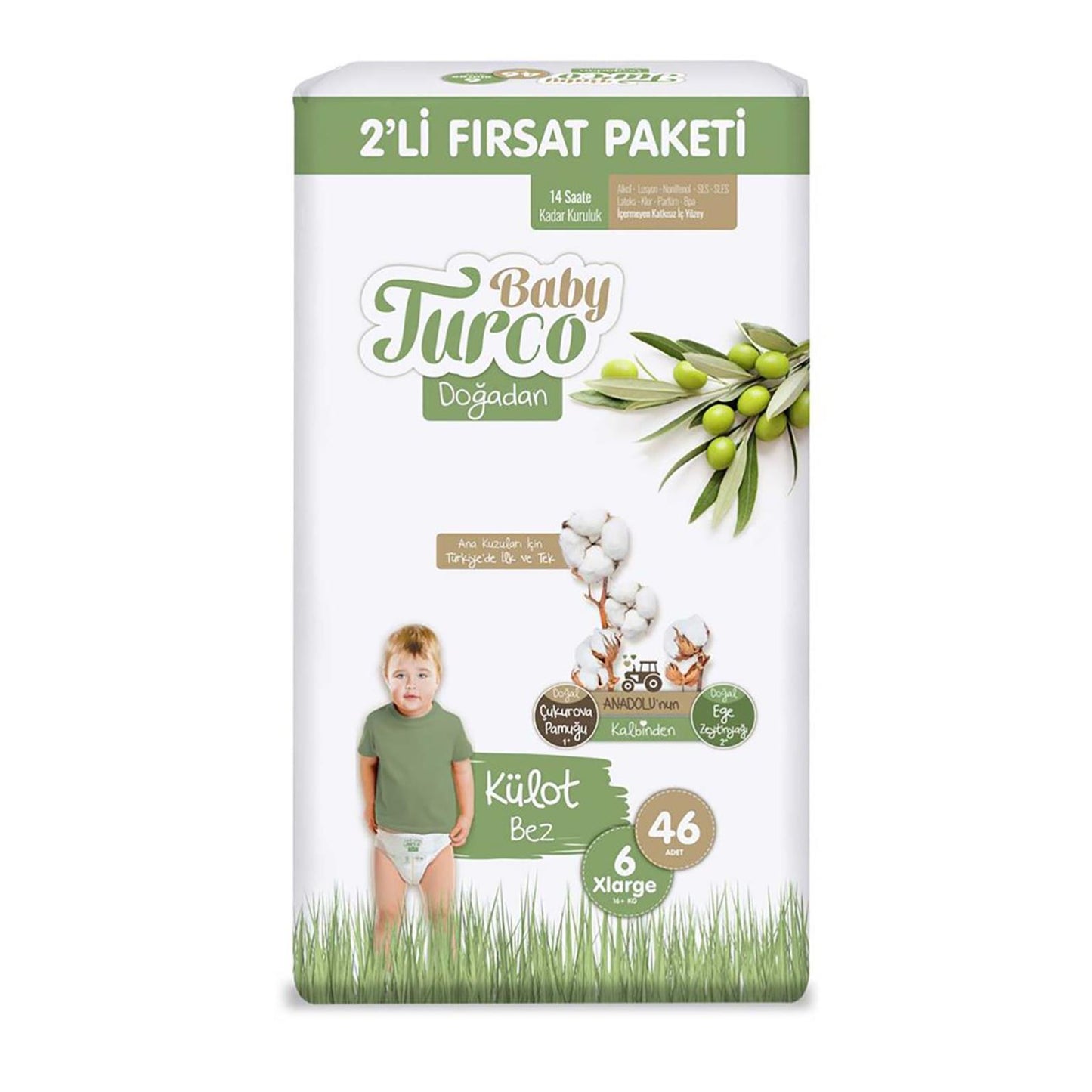 Baby Turco Doğadan Fırsat Paketi Külot Bez 6 Xlarge Numara 46 Adet