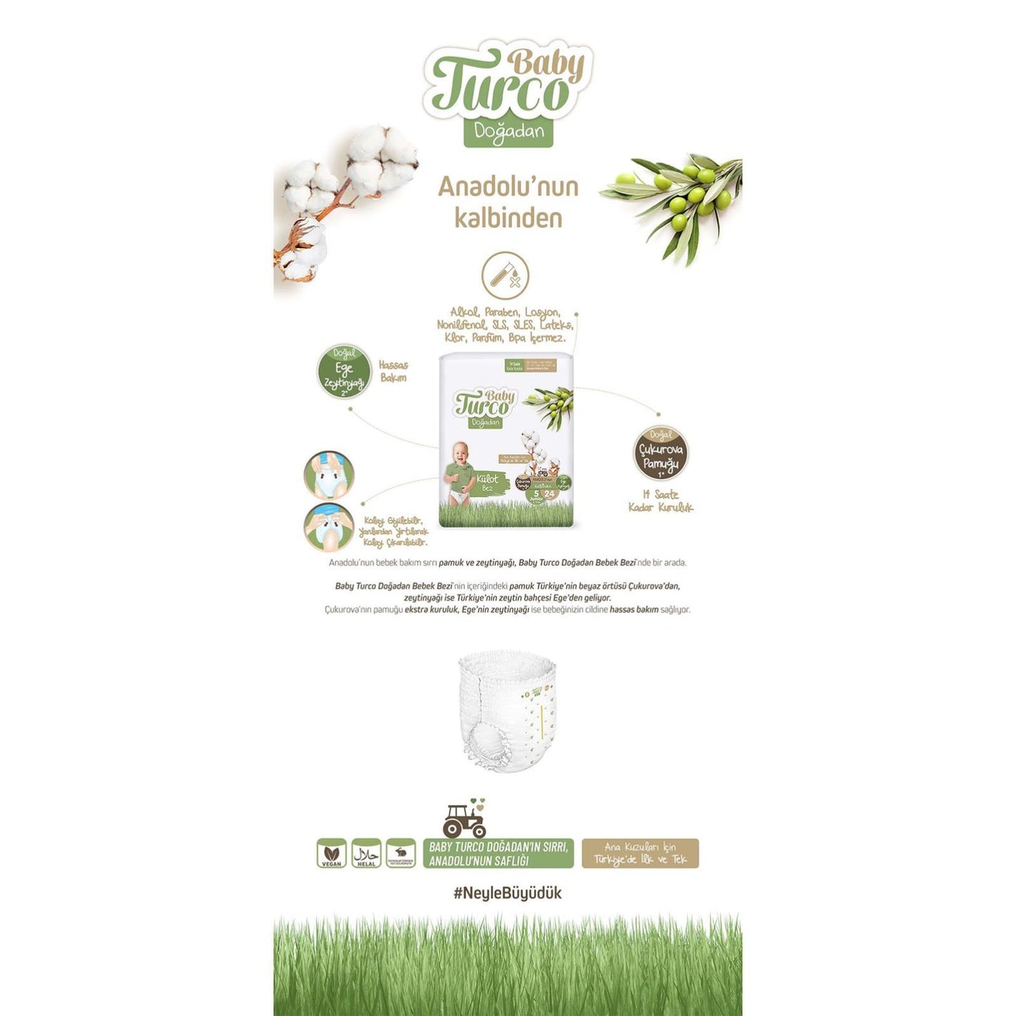 Baby Turco Doğadan Fırsat Paketi Külot Bez 6 Xlarge Numara 46 Adet